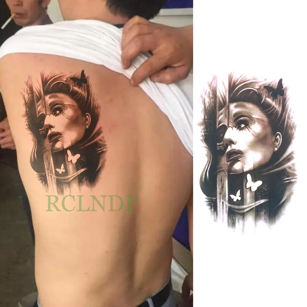 Водостойкая Временная тату наклейка большой размер enchantress witch women Мексиканский