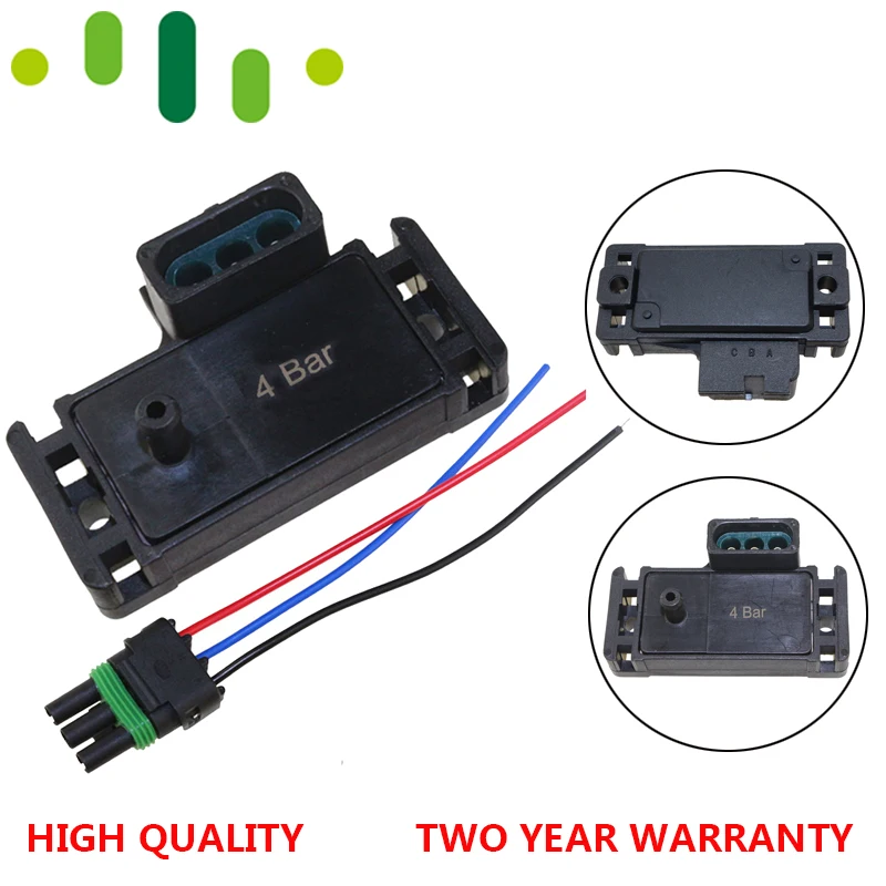 

4 Bar 12223861 Turbo Intake Air Boost Pressure Map Sensor For Modified G-M Vehicles Cadillac Chevrolet Buick Chevy With Plug