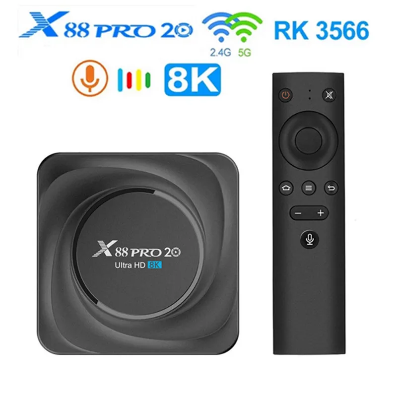 ТВ-приставка X88 PRO 20 Android 11 8 ГБ ОЗУ 128 4 32 64 Гб Rockchip RK3566 apoyo Asistente de Google Youtube |