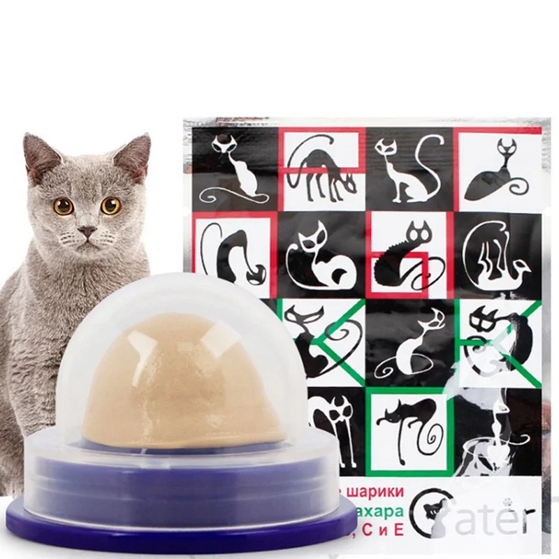 

1pc Healthy Cat Snacks Catnip Sugar Candy For Kitten Cats Pet Food Help Digestion Licking Solid Nutrition Gel Energy Ball Toys