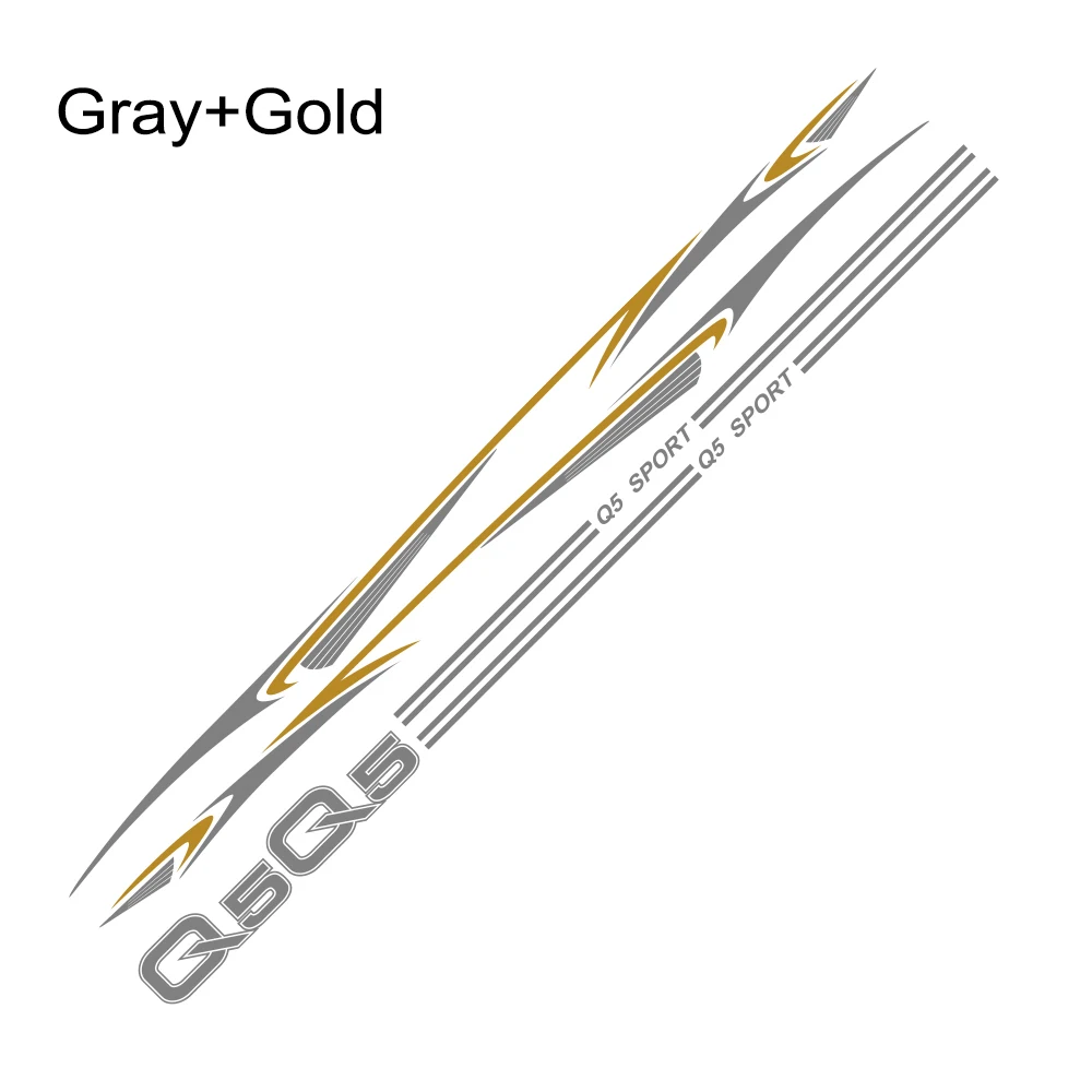 Gray Gold 2 шт. для Audi Q5 автомобильные наклейки на боковую дверь Авто Виниловая пленка наклейки Водонепроницаемая декорация для автомобилей Стайлинг Тюнинг автомобиля аксессуары - Название цвета: Gray Gold