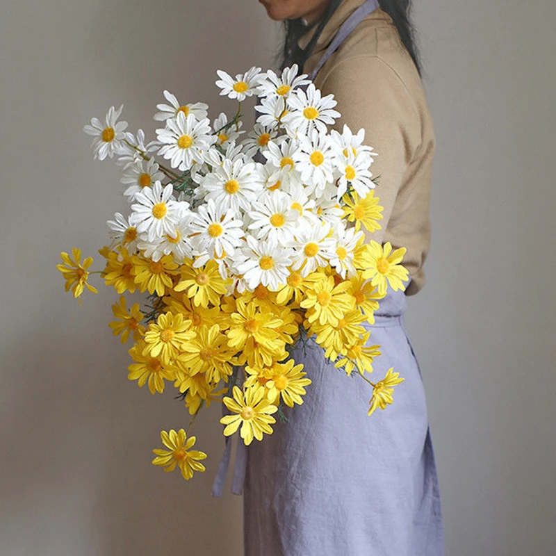 20X Silk Artificial Daisy Flower Heads 5cm Wedding Spherical Heads Wedding Decor 