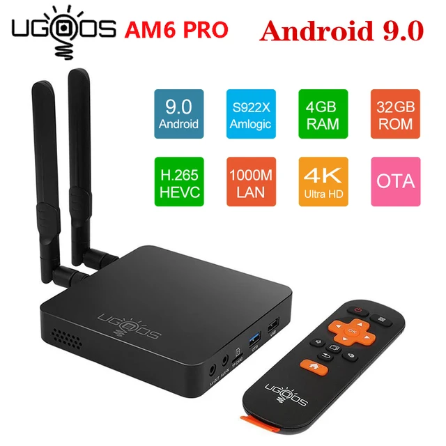 $US $115.83  UGOOS AM6 Pro Amlogic S922X Smart Android 9.0 TV Box DDR4 2GB 16GB 4GB 32GB 2.4G 5G Dual WiFi 1000M