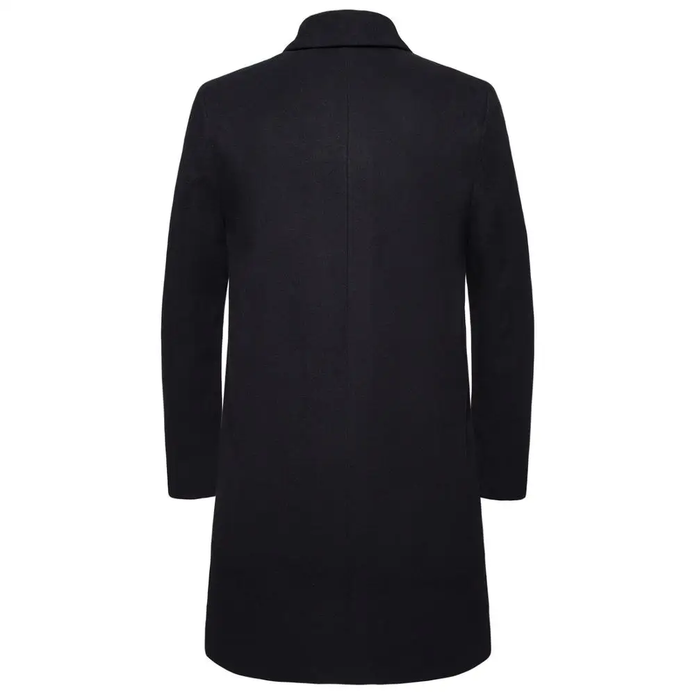ZUSIGEL черный Тренч Для мужчин Slim Fit Однобортный Тренч Homme Простые Модные осеннее пальто Для мужчин