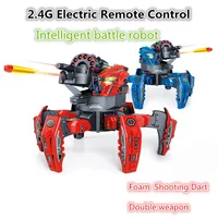 NEW 2.4G Electric Remote Control Robot  Six-legged Spider Robot DIY Shooting Game Foam Shooting Dart Double weapon Toy Gift 1