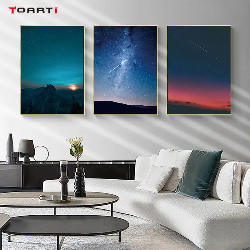 

Night Landscape Prints Posters Stars View Canvas Painting On The Wall For Living Room Bedroom Home Decorative Picture Modern Art