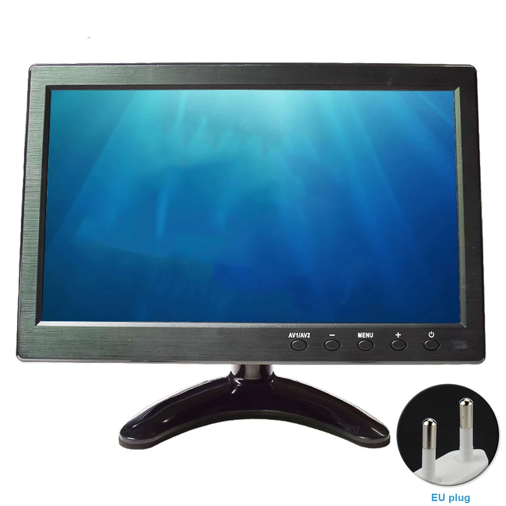 10.1inch HDMI Input Remote Control LCD Monitor Digital Video Audio For PC TV BNC VGA Adjustable Angle 1024x600 Portable Car