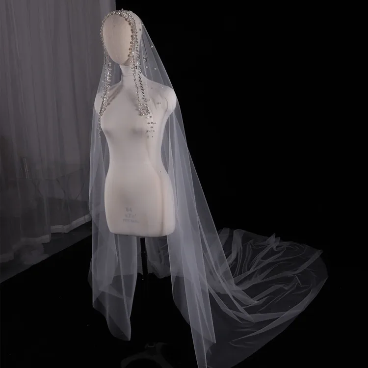 Vintage Pearls With Rhinestone Bride Veils Wedding Headdress bridal veil