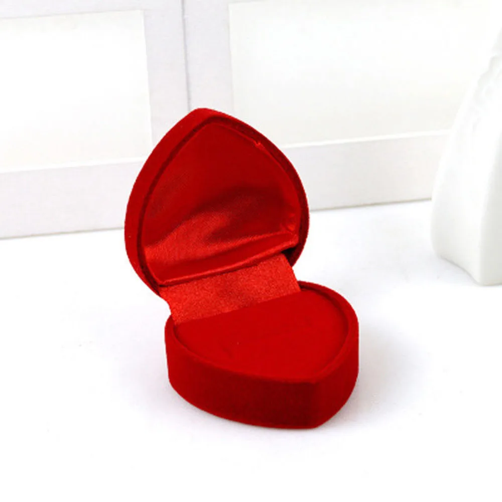 1 шт. квадратный Свадебные бархатные серьги кольцо коробка ювелирных изделий Дисплей Чехол Держатель подарочные коробки удивительный Органайзер - Цвет: red heart B