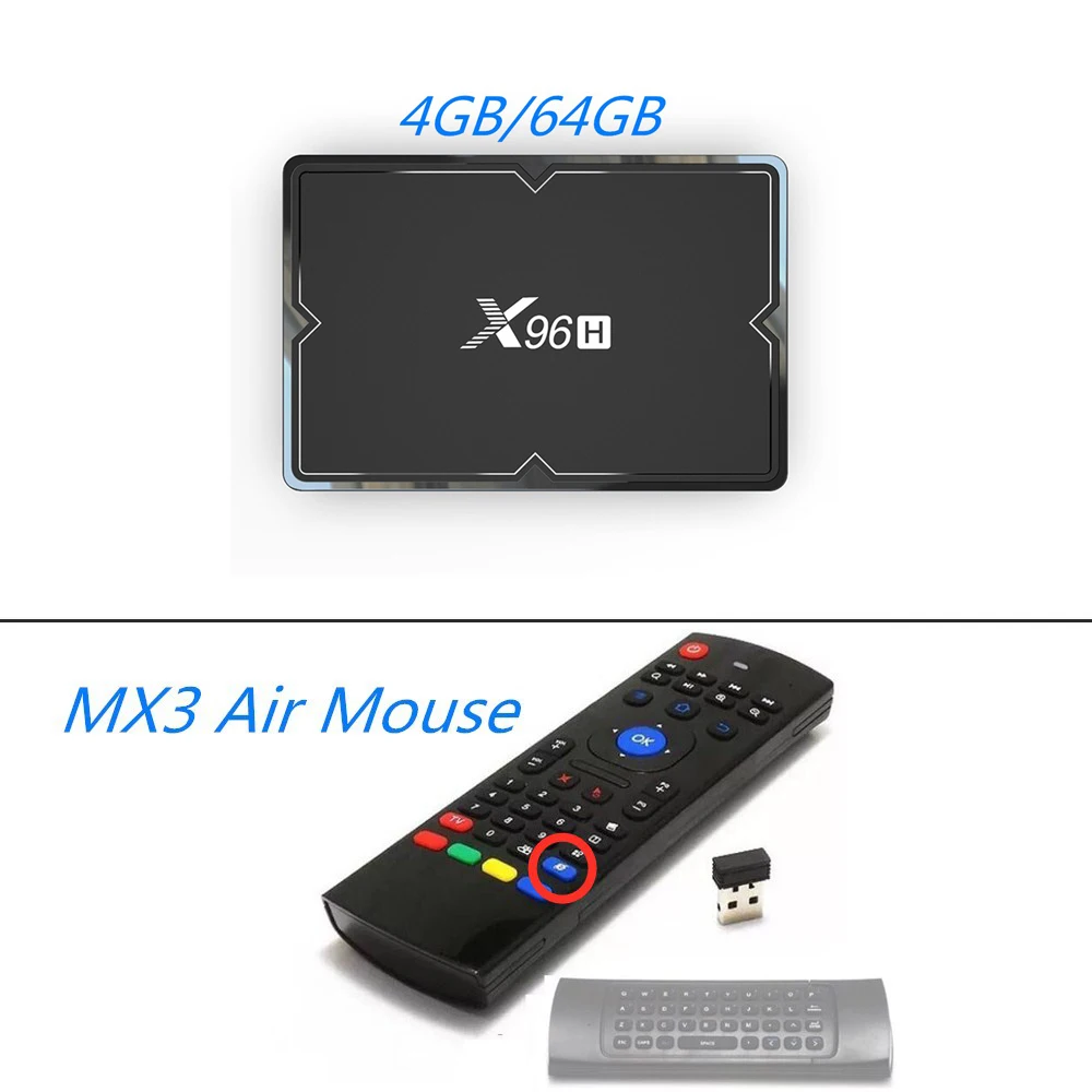 X96 H Android 9,0 Allwinner H603 Смарт ТВ коробка 4 ядра, 4 Гб оперативной памяти, 32 Гб оперативной памяти, 64 ГБ 4 к HD медиа плеер 2,4G 5G, Wi-Fi, BT4.1 Декодер каналов кабельного телевидения X96H - Цвет: 4G 64G MX3 Air Mouse