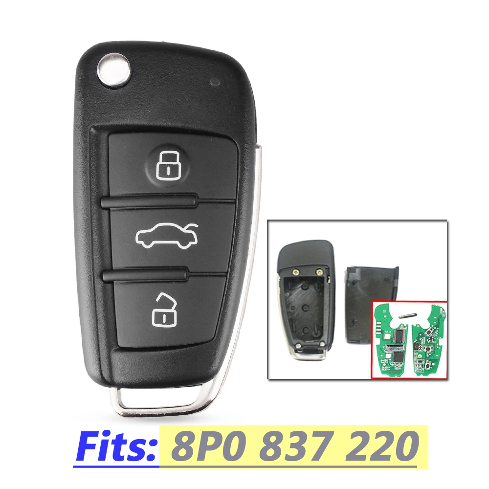 Дистанционный ключ для автомобиля Audi 8P0837220/5FA009272-10 A3 S3 A4 S4 TT 434 МГц с чипом ID48 2005 2006