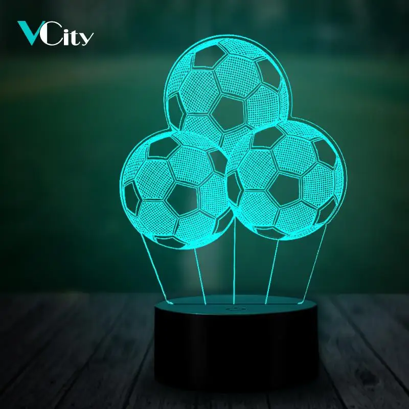 Светодиодный светильник VCity настольная лампа 3D ночник домашний декор с кабелем