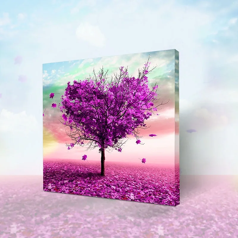 

Peach Scenery Heart Romantic Love Tree DIY Digital Oil Painting Own Painting Room Home Improvement Hanging Painting Living Room
