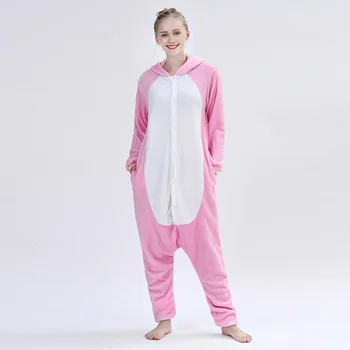 

Kigurumi Cute Pink Panther Onesie Long Sleeve Hooded Women Animal Homewear Onesies For Adults