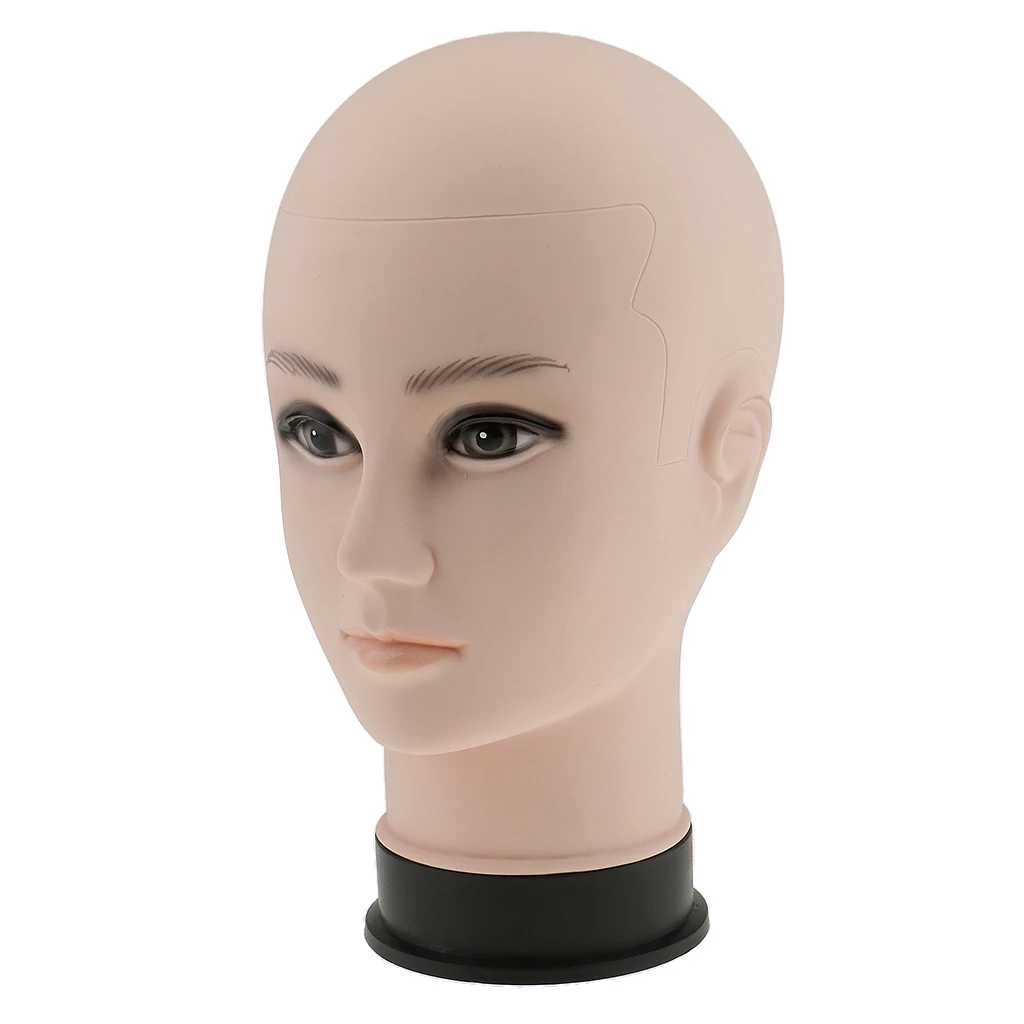 Wig Making Head Bald Mannequin Head Manikin Model Stand for Display Hat Glasses Wigs 22 Circumference