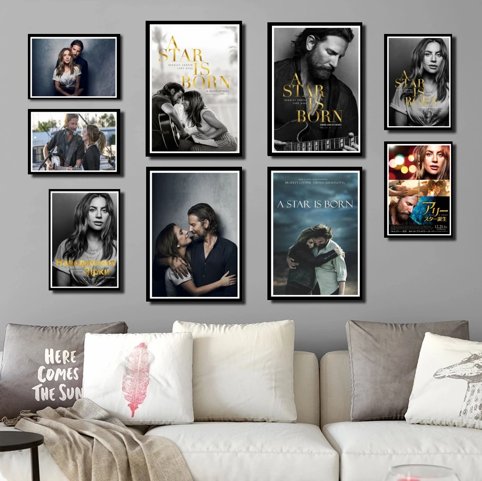 Perfect JL New A Star Is Born Love Music 2018 Movie Film Lady Gaga Poster And Prints Home Decor wall stickers | Дом и сад