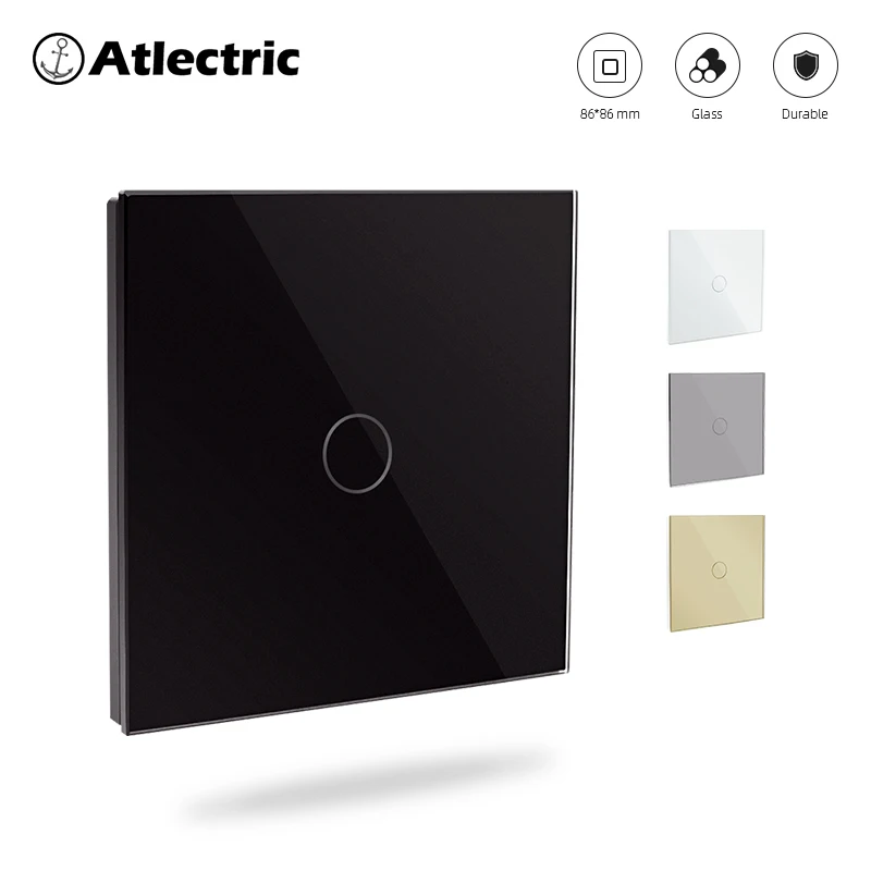 

Atlectric Switches Sensor Switch Wall Touch Light Switch Glass Panel Smart Home Crystal LED Backlight 1/2/3gang Touch Switches