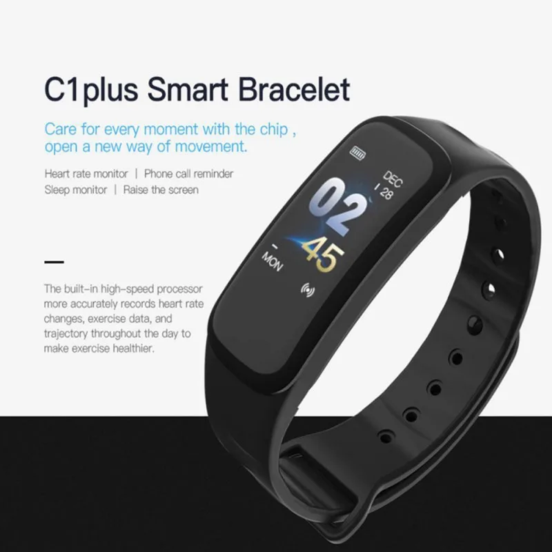C1 Plus смарт-браслет цветной экран мониторинг сердечного ритма Счетчик шагов Bluetooth счетчик спортивный умный Браслет для Android IOS