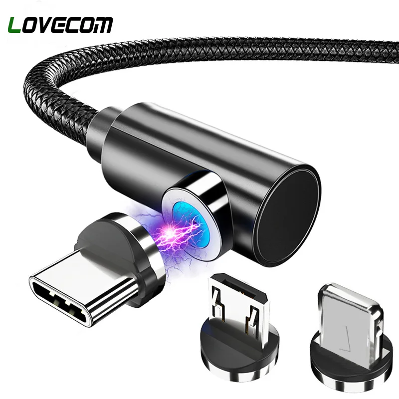 LOVECOM 2 м Быстрый Магнитный кабель type C Micro usb зарядка для iPhone 11 samsung huawei Xiaomi Мобильный телефон Магнитный зарядный кабель