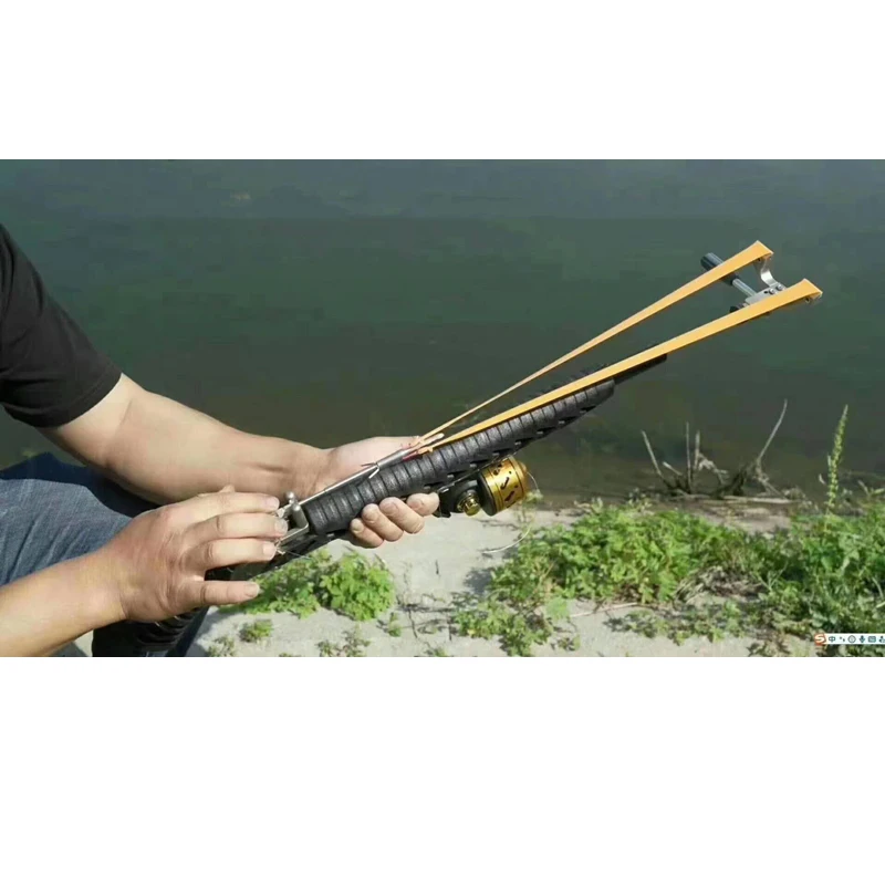 US $119.00 New Hydraulic rifle catapult hunting powerful Slingshot Rifle shooting catapult outdoor hunting shooting double safety device