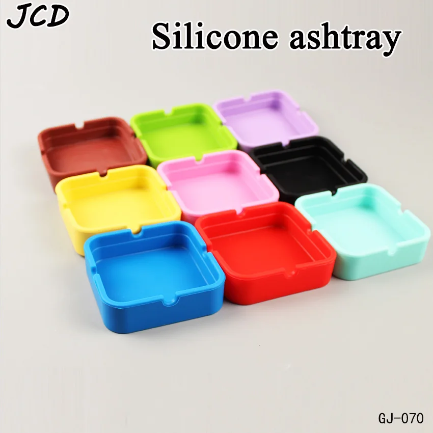 

JCD 1pcs Silicone Ashtray High Quality Square Green Ashtray Colorful Silicone Rubber Ashtray Rack Smoking Accessories
