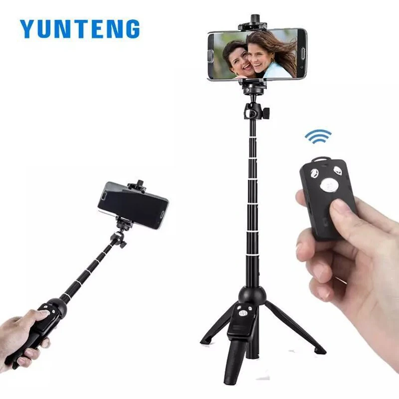 YUNTENG 9928 selfie stick tripod selfie stick sports camera selfie stick cell phone selfie stick smartphone selfie stick phone selfie tripod Foldable Selfie Stick Wireless Bluetooth Remote Extendable Monopod Tripod Phone Stand Holder Mount