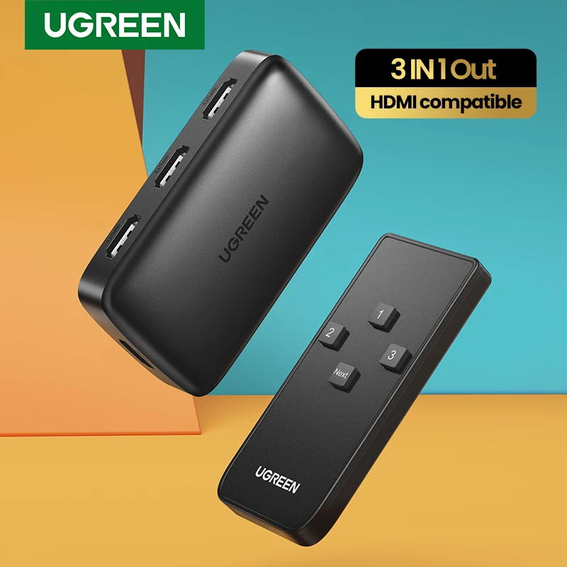  Ugreen HDMI совместимый переключатель для Xiaomi Mi Box 3 в 1, переключатель 4K для PS4 переключатель HDMI совместим с контроллером 