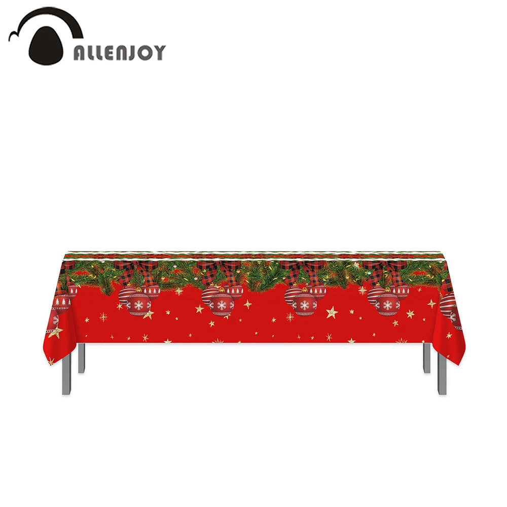 Allenjoy, Рождественская скатерть, колокольчики, блестящая золотая звезда, плед, бант, вечерние принадлежности, праздничные украшения, листья, скатерть для пикника