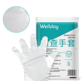 

100 Pcs/lot Household Kitchen Garden PE Disposable Gloves Restaurant Home Service Catering Hygiene Gloves