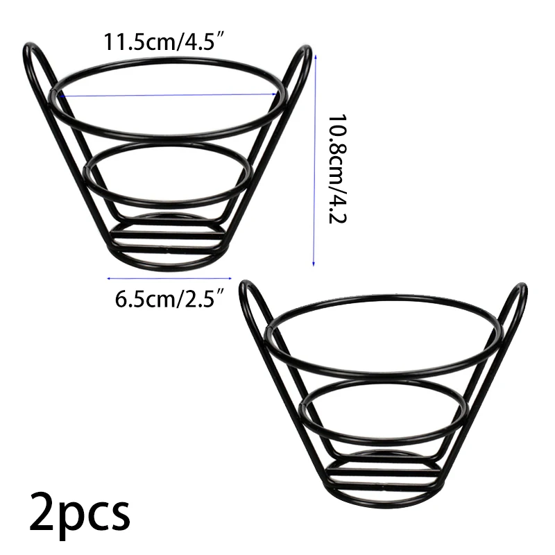 2pc black basket Курица держатель стенд для хранения закусок из нержавеющей стали картофель фри сервировочная корзина отель посуда фаст-фуд лоток кухня специальный - Цвет: 2pc black basket