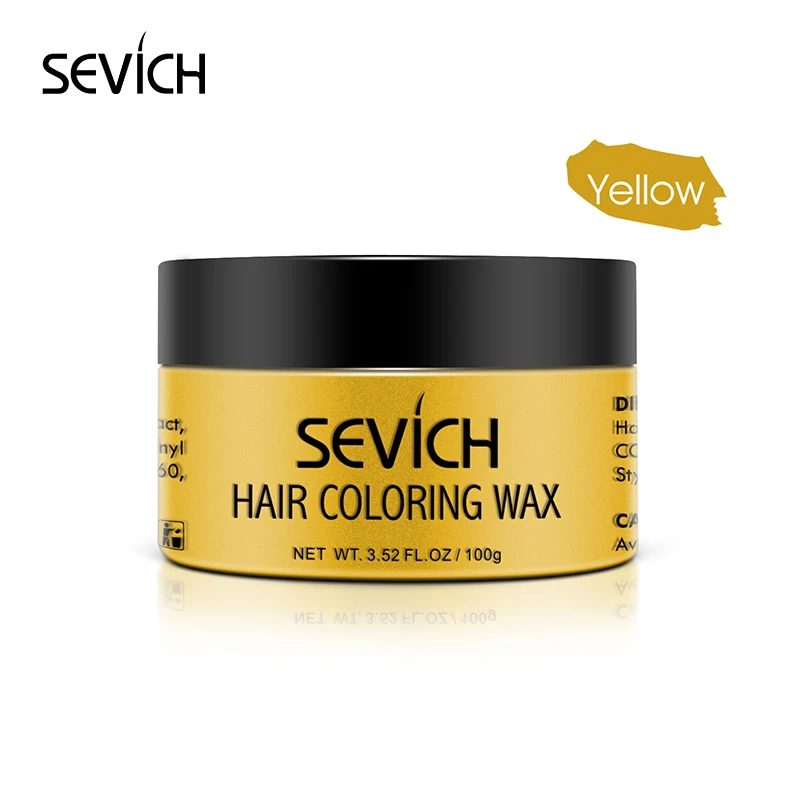 Yellow Sevich краска для волос Восковая краска для волос перманентные цвета для волос крем унисекс сильная фиксация серый одноразовый пастельный динамические прически - Цвет: Yellow