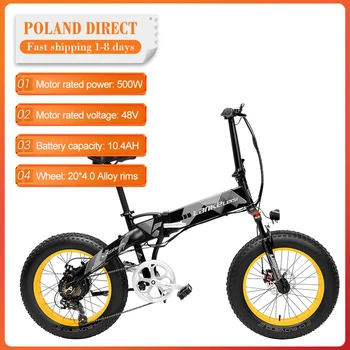 

[EU Direct] Lankeleisi 20 Inch Folding Electric bicycle 48V 500W 4.0 Fat Tire Max speed 35km/h Waterproof Foldable Electric Bike