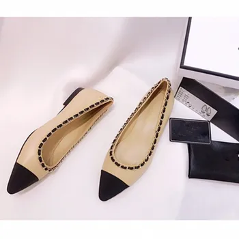 

Classic chain terms charm women's shoes flat shoes