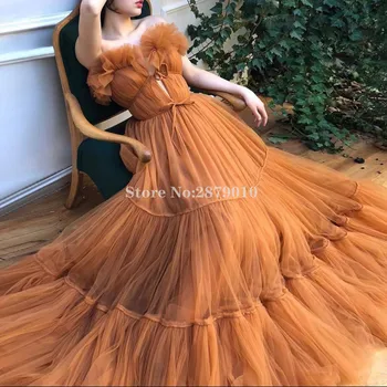 

New Arrivals Elegant A-Line Evening Dress Floor-Length Turkish Prom Dress Tulle Robe De Soiree Aibye Formal Dress 2020 Dubai