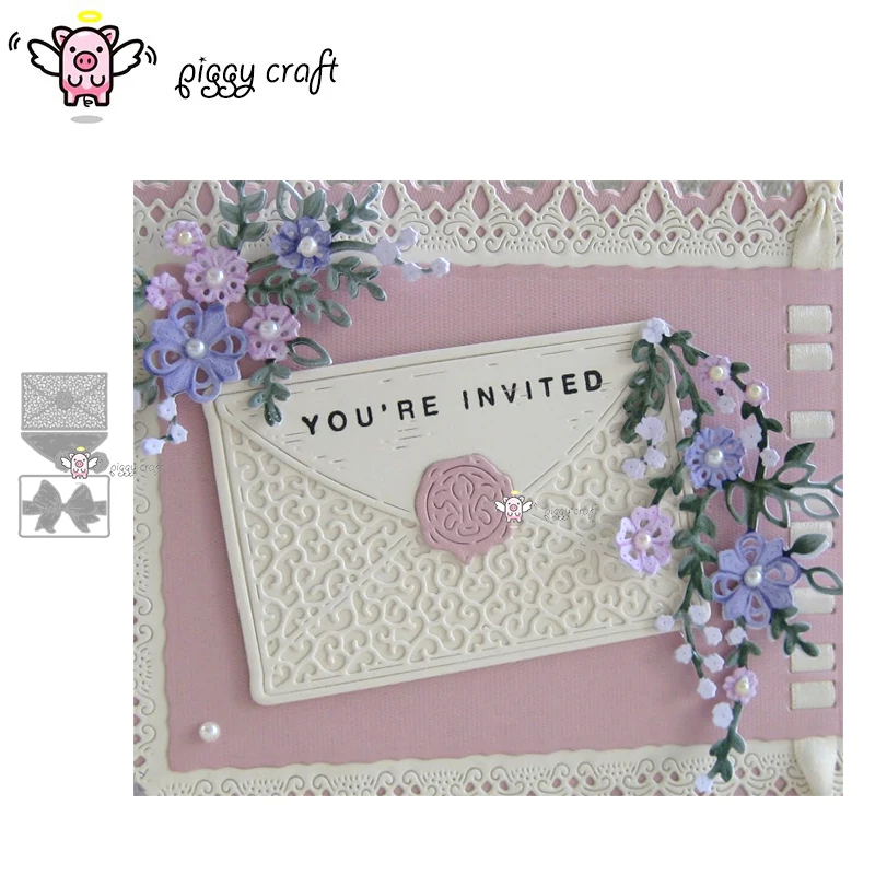 

Piggy Craft metal cutting dies cut die mold Bow flower envelope Scrapbook paper craft knife mould blade punch stencils dies