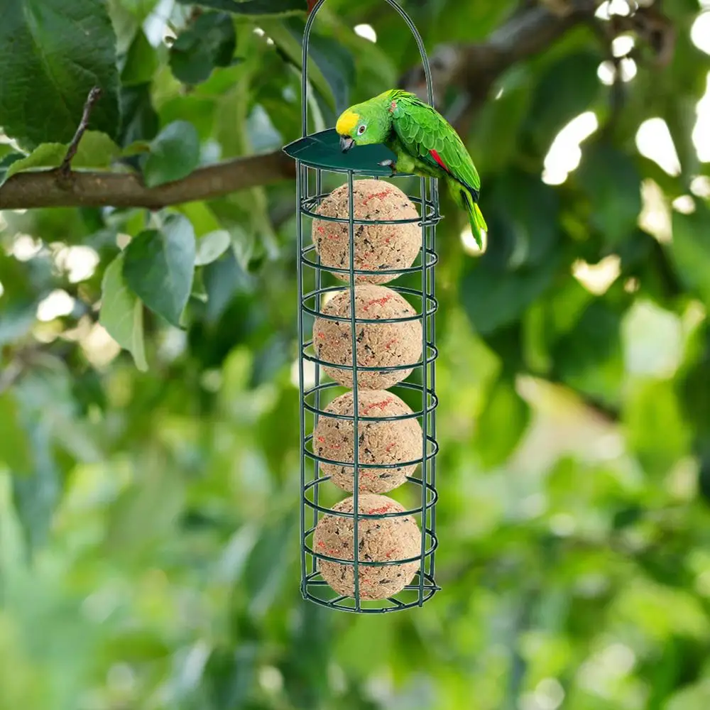1pc Pet Bird Feeder Home Outdoor Hanging Mesh Feeding Portable Wild Birds Grease Ball Holder Feeder Garden Bird Supplies