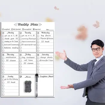 

A3 Magnetic Weekly Planner Whiteboard Fridge Magnet Erasable Flexible Message Board Refrigerator Bulletin