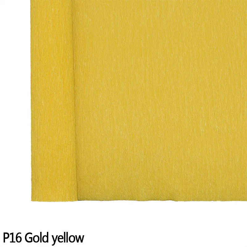 50*250 см цветной рулон гофрированной бумаги оригами Crinkled креп бумага ремесло самодельные цветы Декор подарочная оберточная бумага для дома вечерние поставки 75 - Цвет: P16 Gold yellow