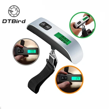 

Portable Mini Digital Hand Held 50Kg*10g Fish Hook Hanging Scale Electronic Weighting Luggage Scale Blue Backlit LED Display DT6