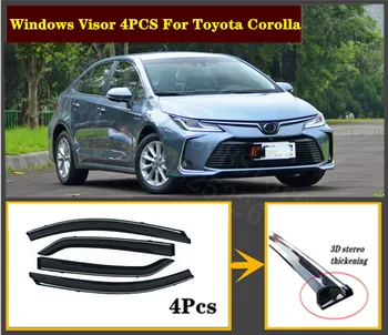 

4pcs Set 2013-2020 OEM For Toyota Corolla Stainless steel window Visor Shade Vent Wind Rain Deflector Guards Cover