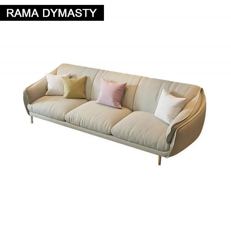 

Modern light luxury style small apartment sofa living room simple sponge disposable technology fabric sofa combination