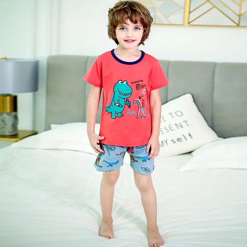 

SAILEROAD 2020 New Summer Pajamas For Boys Cartoon Dinosaur Bear Pyjamas Set Kids Pijama Infantil Child Homewear Clothes Suits