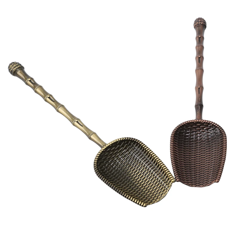 1Pc Chinese Tea Spoons Copper Tea Scoop Spoon Tea Leaves Chooser Holder Chinese Kongfu Tea Tools Accessories