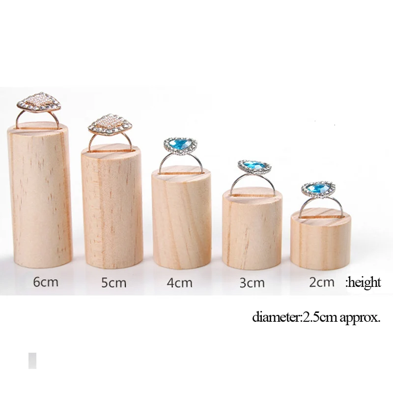 Hight Level Log Ring Tray Natural New Design Wooden Popular Rings Holder Jewelry Storage Jewelry Display Stand Keychain Rack wooden jewelry rings display stand board 9 clips wedding engagement ring jewellery counter top storage organizer rack show case