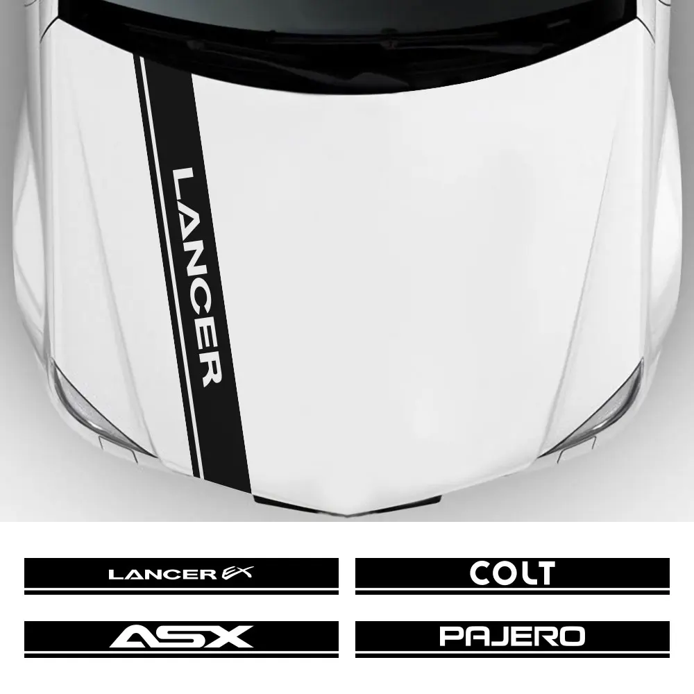 Наклейки на капот автомобиля для Mitsubishi Lancer EX ASX Outlander Ralliart Colt Delica Evolution X Competition Pajero