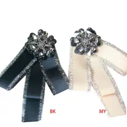 EDCRFV, женская рубашка, лента, брошь для галстука-бабочки, блестящая мишура, блестки, искусственный кристалл, игольчатый галстук