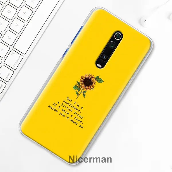 Желтый цветок подсолнуха чехол для телефона для Xiaomi Mi 9T CC9 CC9E A3 A1 A2 9 Pro 8 9 Lite 5X 6X играть Poco F1 в твердом переплете - Цвет: H06