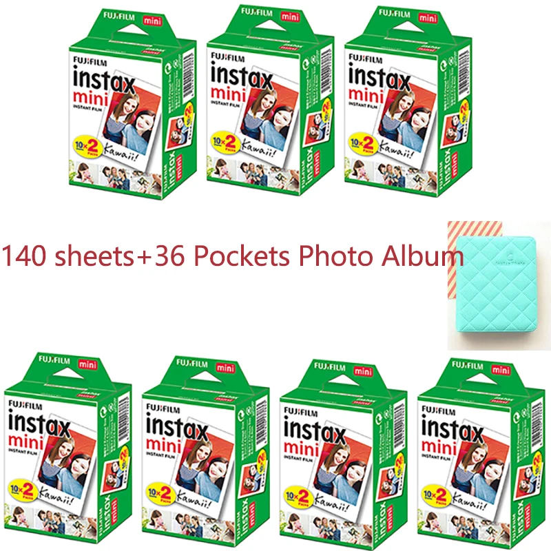 140PS and PhotoAlbum 100 200 листов белого цвета для камеры моментальной печати Fujifilm Instax Mini 9 8 Mini 9 7s 70 90 для камеры Polaroid Camara instantanea - Цвет: 140PS and PhotoAlbum
