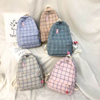 

2020 Fashion Backpack Cartoon Pattern Women School Backpack Cotton Rucksack Large College School Bags Mochilas Female Backpack