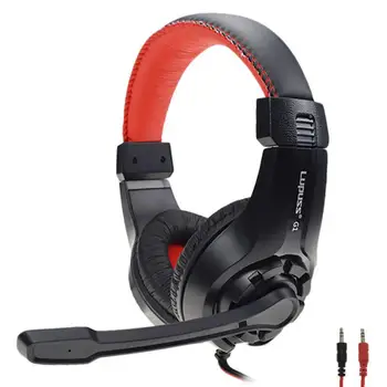 

3.5mm Wired Head-mounted Gaming Headphones Comfortable Noise-canceling Stereo Headset With Microphone For Laptop Computer PC
